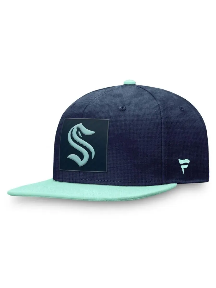 Fanatics Мужская бейсболка Seattle Kraken Authentic Pro Rink Snapback глубокого — изображение 1 из 4, синий светлый синий