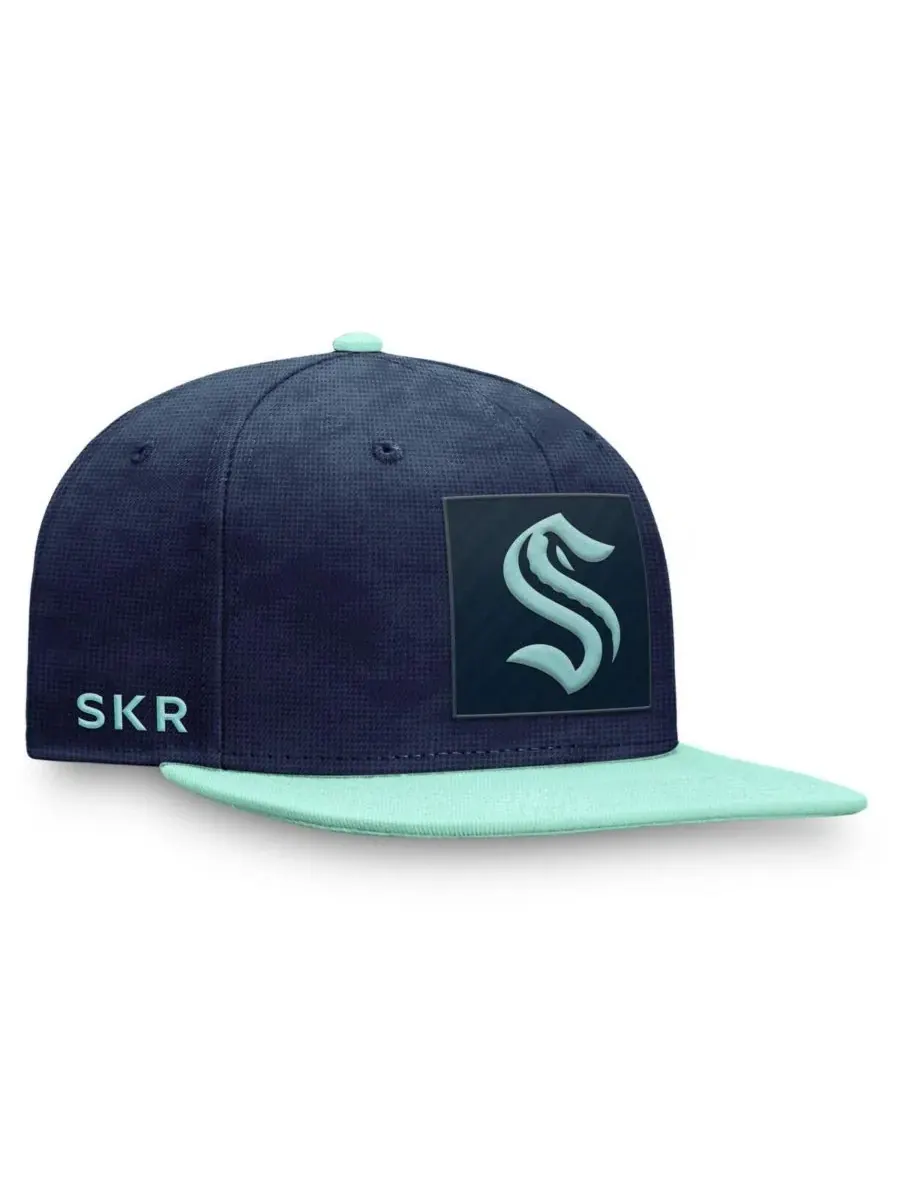 Fanatics Мужская бейсболка Seattle Kraken Authentic Pro Rink Snapback глубокого — изображение 4 из 4, синий светлый синий