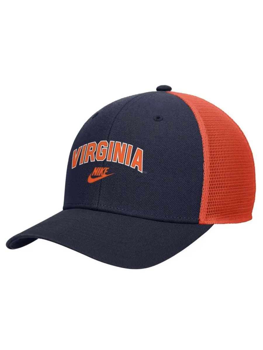 Nike Мужская темно-синяя бейсболка Virginia Cavaliers Vintage Arch Rise Performance Trucker с — изображение 1 из 2