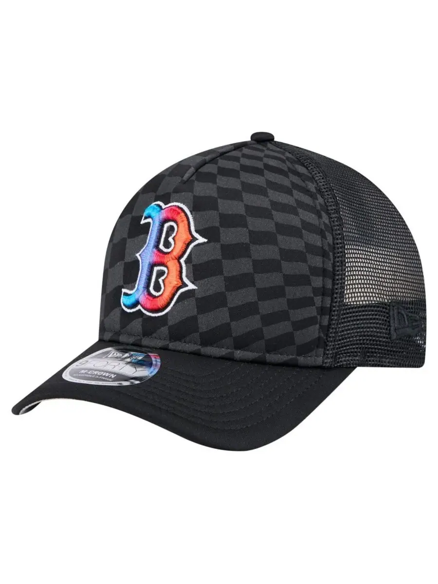 New Era Мужская черная бейсболка Boston Red Sox Gradient 9FORTY A-Frame M-Crown Trucker с — изображение 1 из 4, черный
