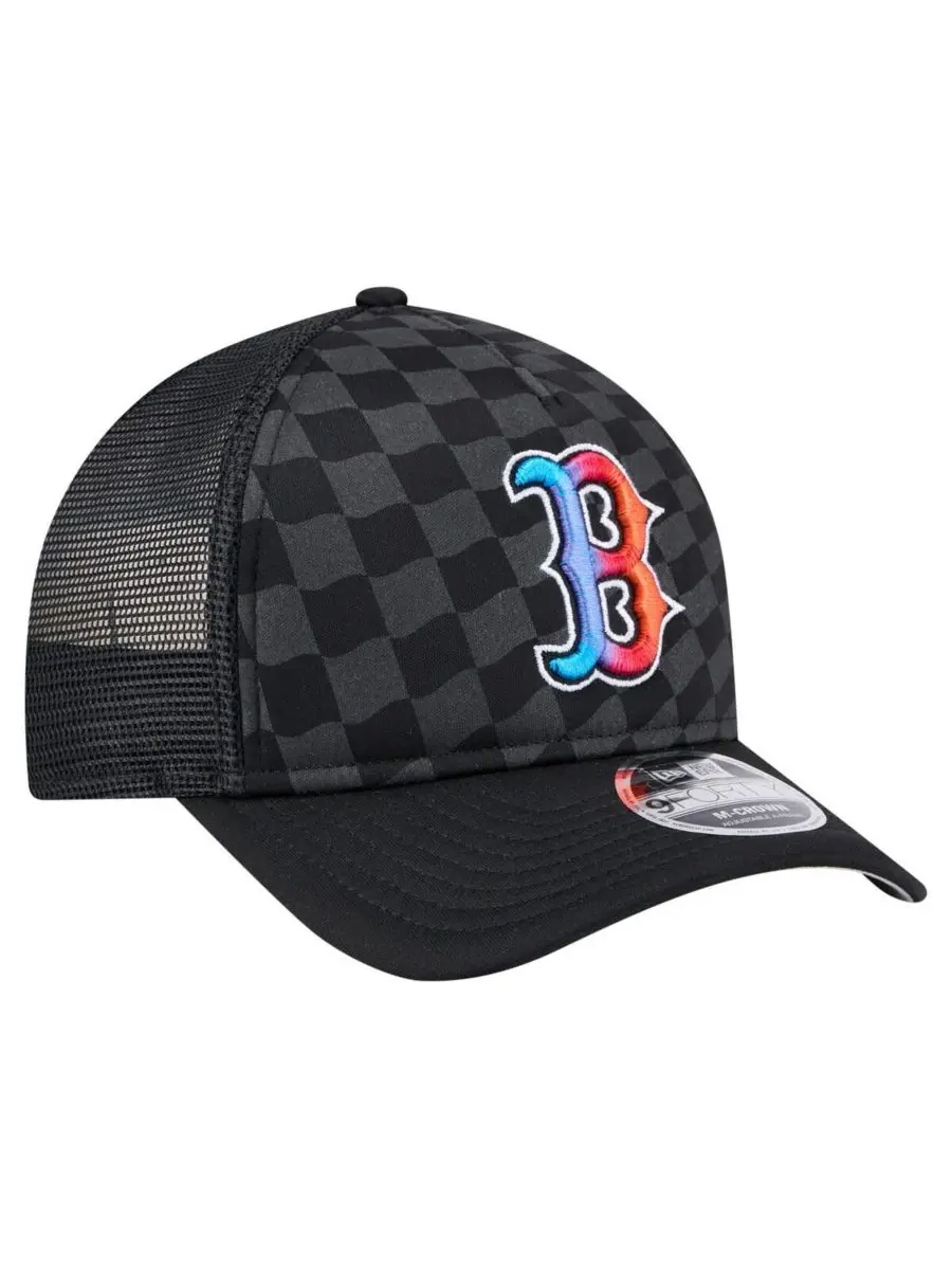New Era Мужская черная бейсболка Boston Red Sox Gradient 9FORTY A-Frame M-Crown Trucker с — изображение 2 из 4, черный