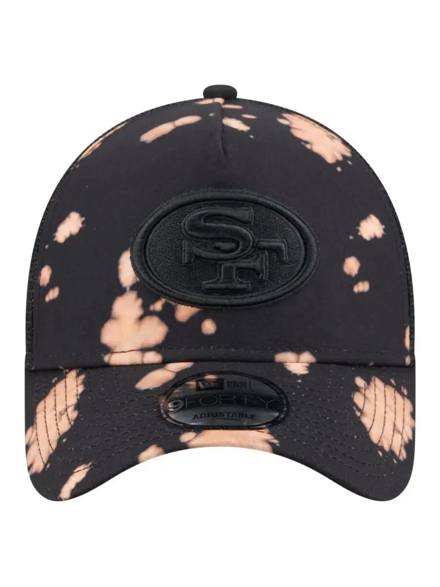 New Era Мужская черная бейсболка San Francisco 49ers Bleached 9FORTY A-Frame с регулируемым размером — изображение 2 из 4