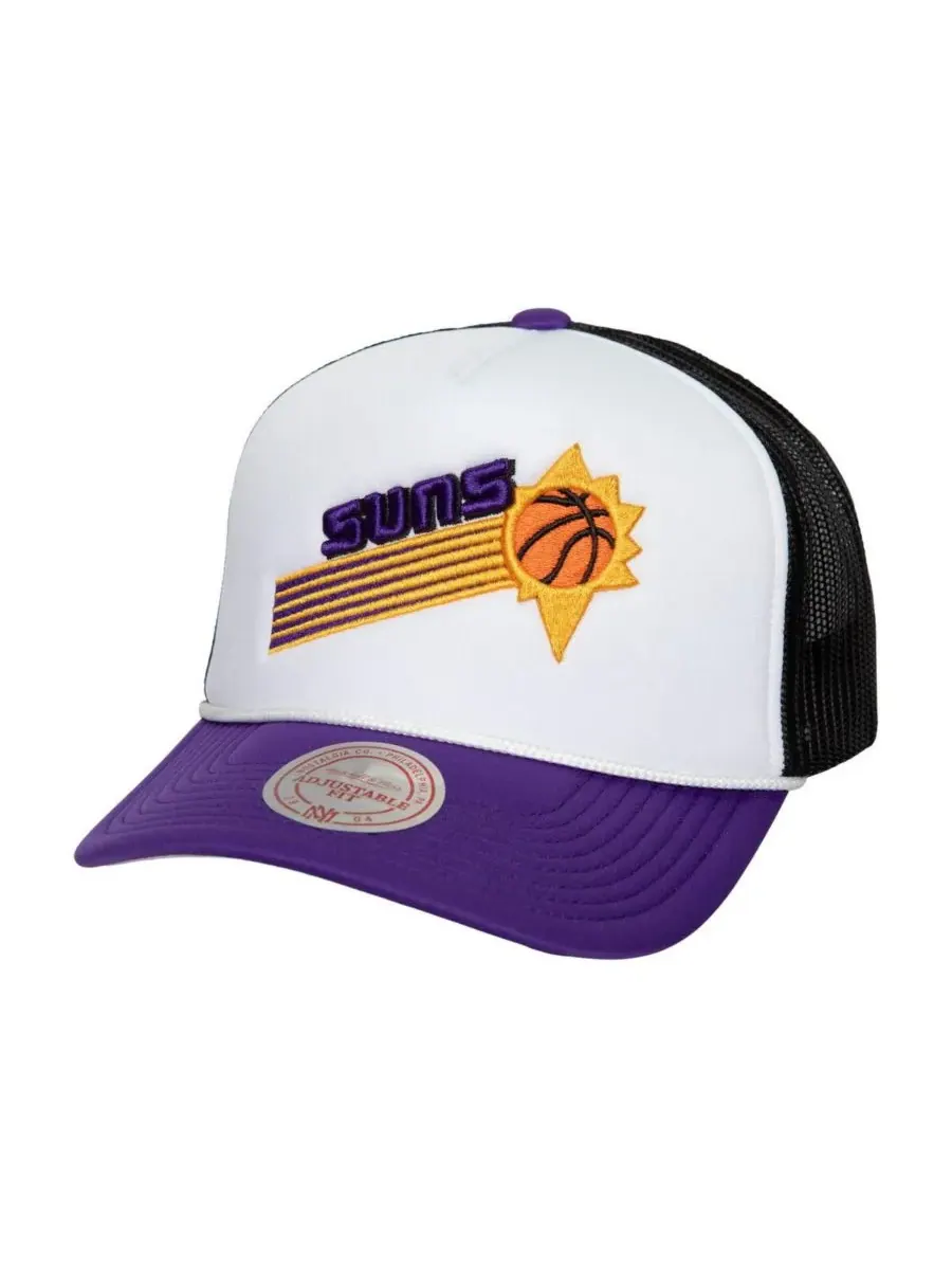 Mitchell & Ness Мужская белая бейсболка Phoenix Suns Hardwood Classics Blocker Foam Front Trucker — изображение 1 из 4, белый