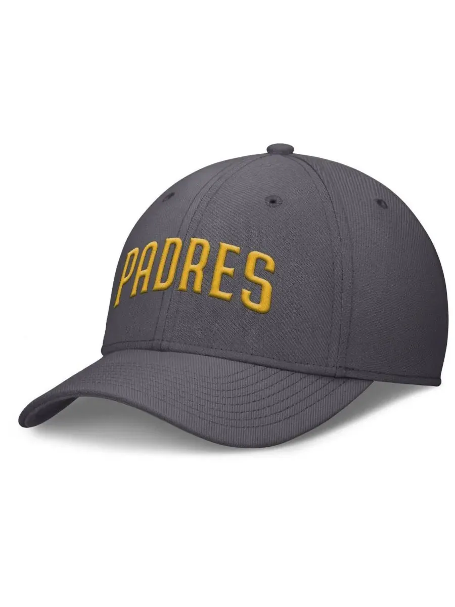 Nike Мужская серая бейсболка San Diego Padres Swoosh Performance Flex — изображение 1 из 4, серый