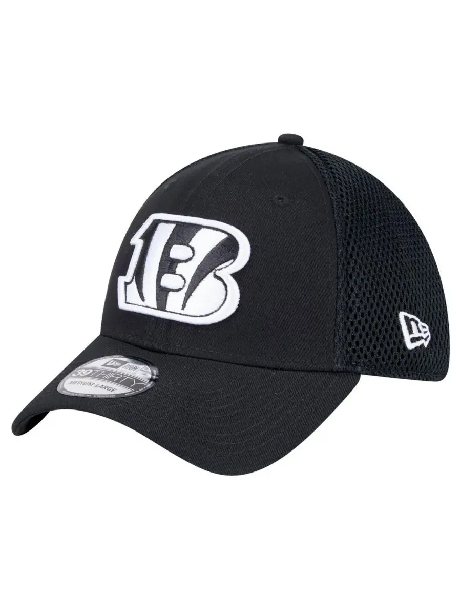 New Era Мужская черная кепка Cincinnati Bengals Main Neo 39THIRTY Flex — изображение 1 из 5, черный