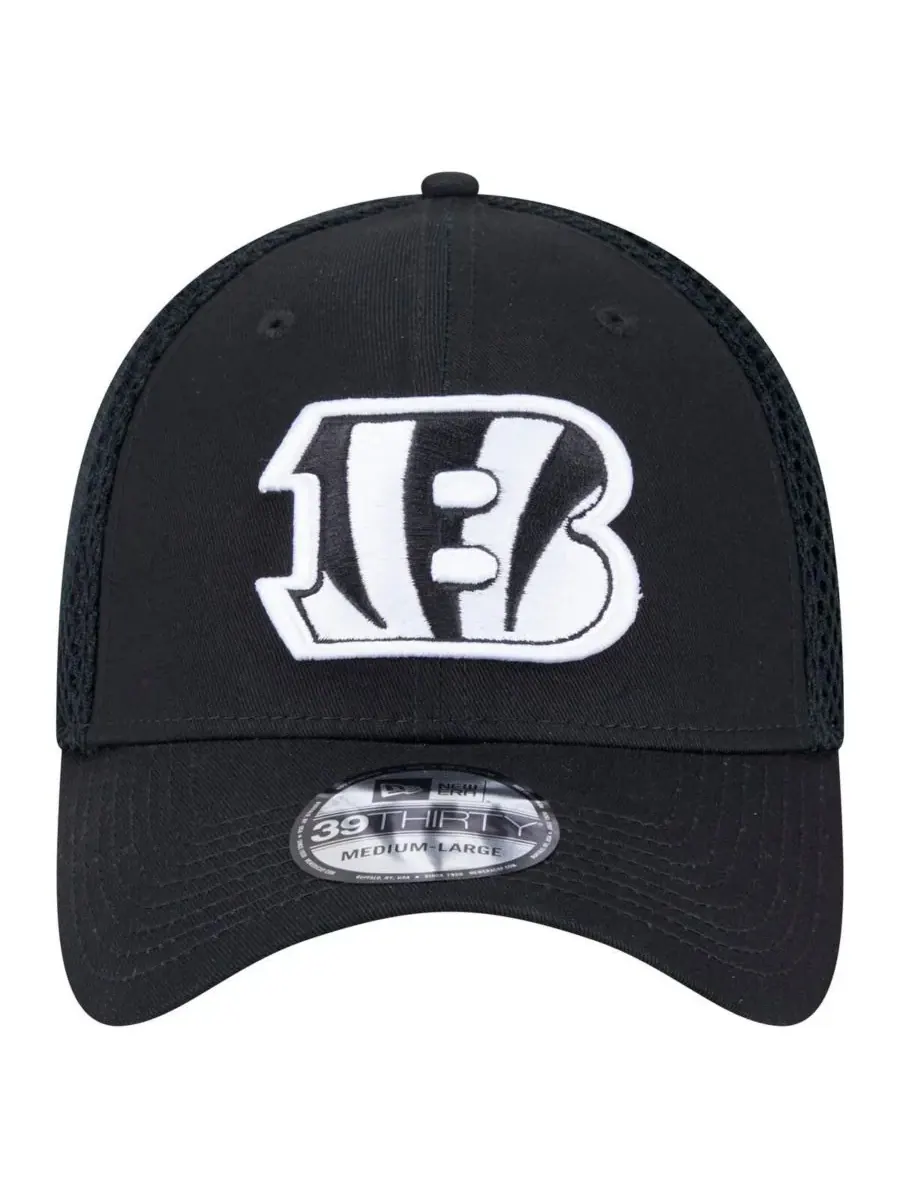 New Era Мужская черная кепка Cincinnati Bengals Main Neo 39THIRTY Flex — изображение 5 из 5, черный