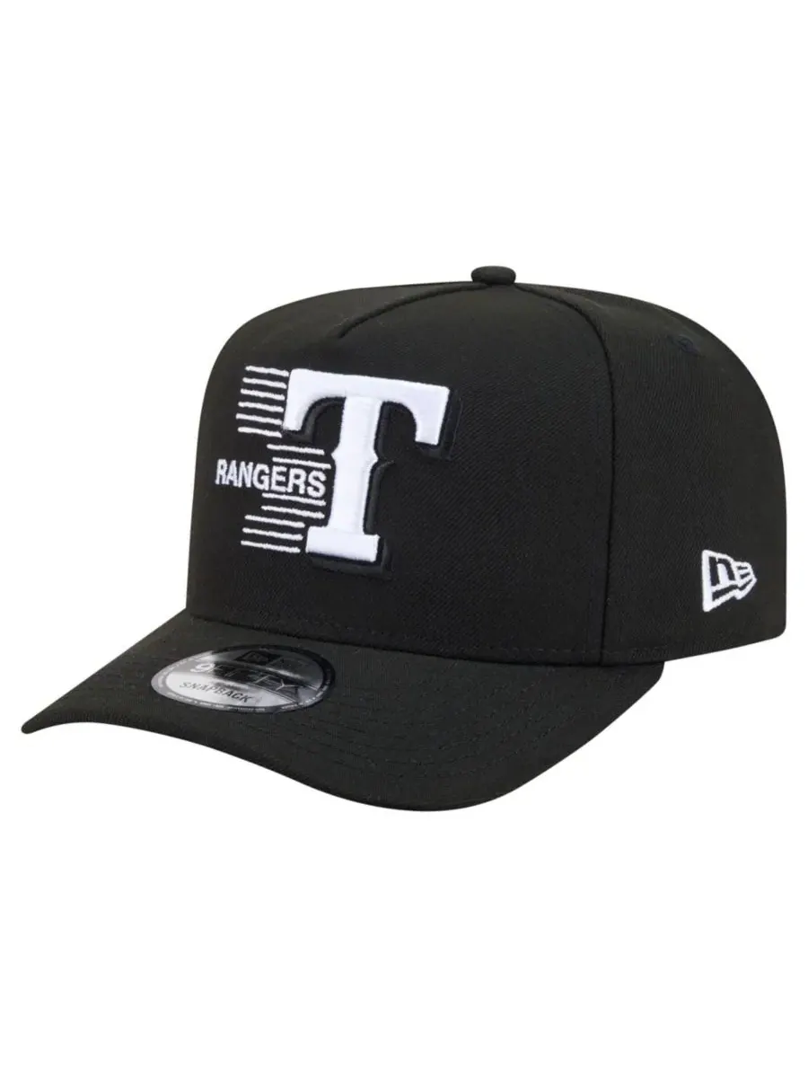 Кепка-снэпбек с высокой тульей и вышивкой, Texas Rangers Motion A-Frame 9FIFTY New Era — изображение 1 из 5, черный