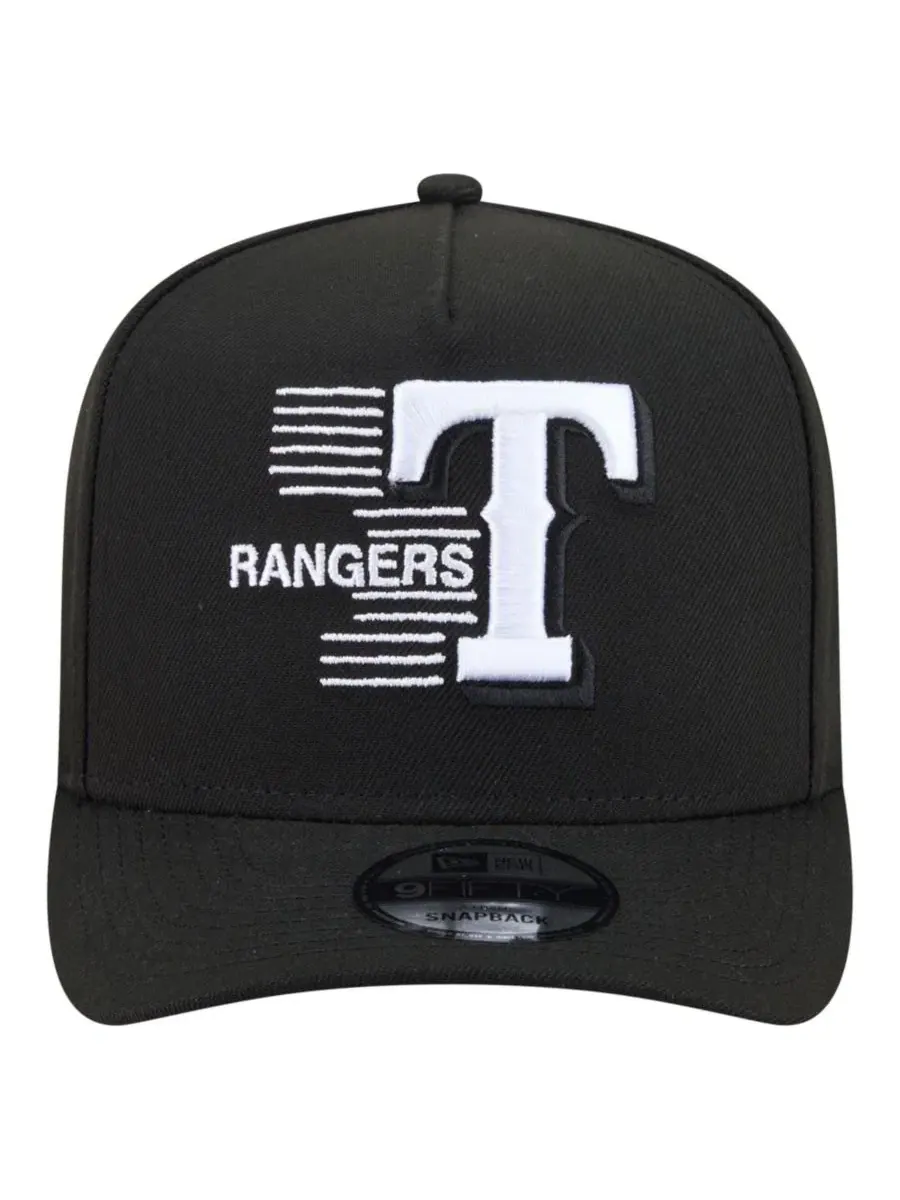 Кепка-снэпбек с высокой тульей и вышивкой, Texas Rangers Motion A-Frame 9FIFTY New Era — изображение 2 из 5, черный