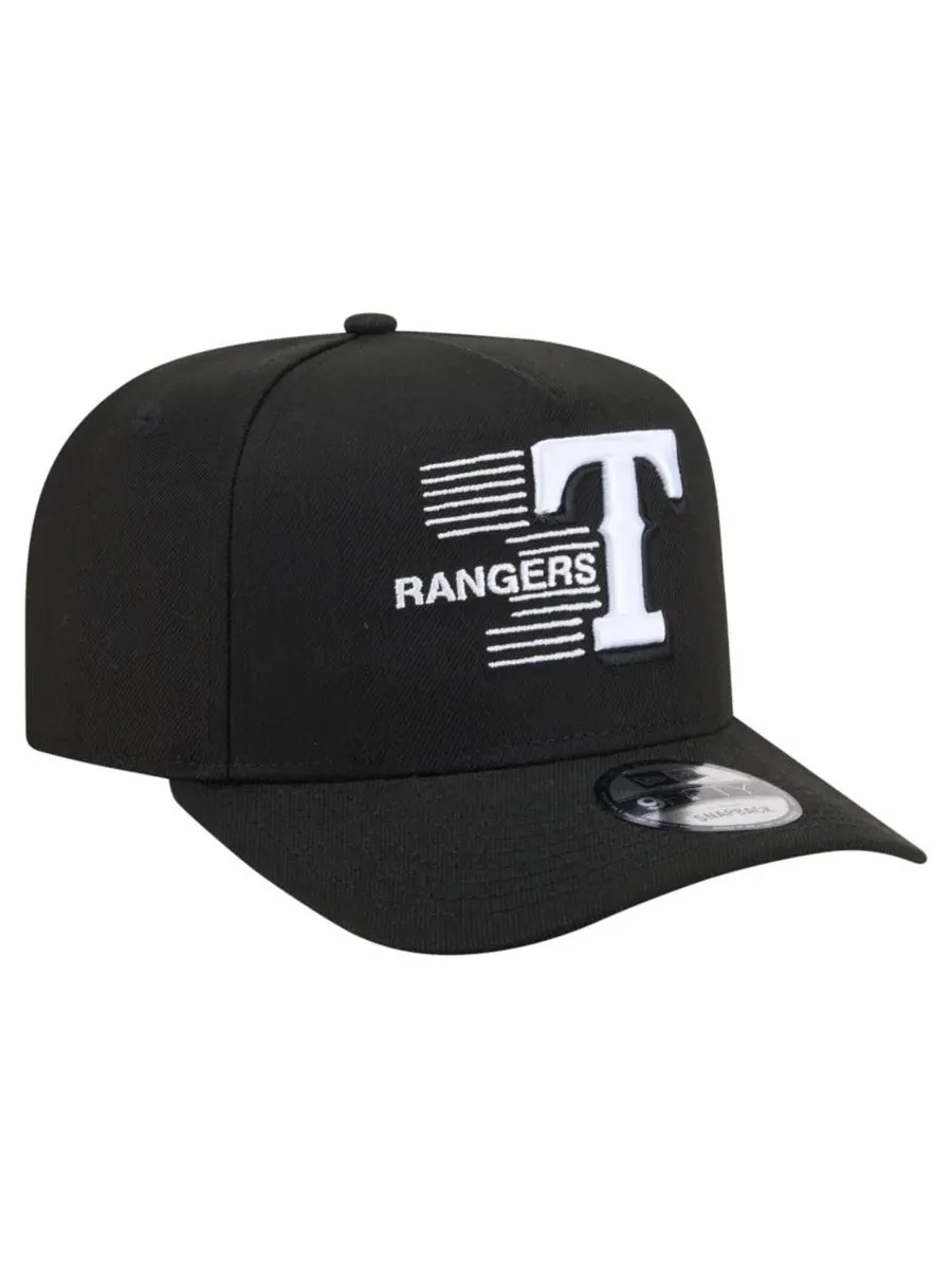 Кепка-снэпбек с высокой тульей и вышивкой, Texas Rangers Motion A-Frame 9FIFTY New Era — изображение 3 из 5, черный
