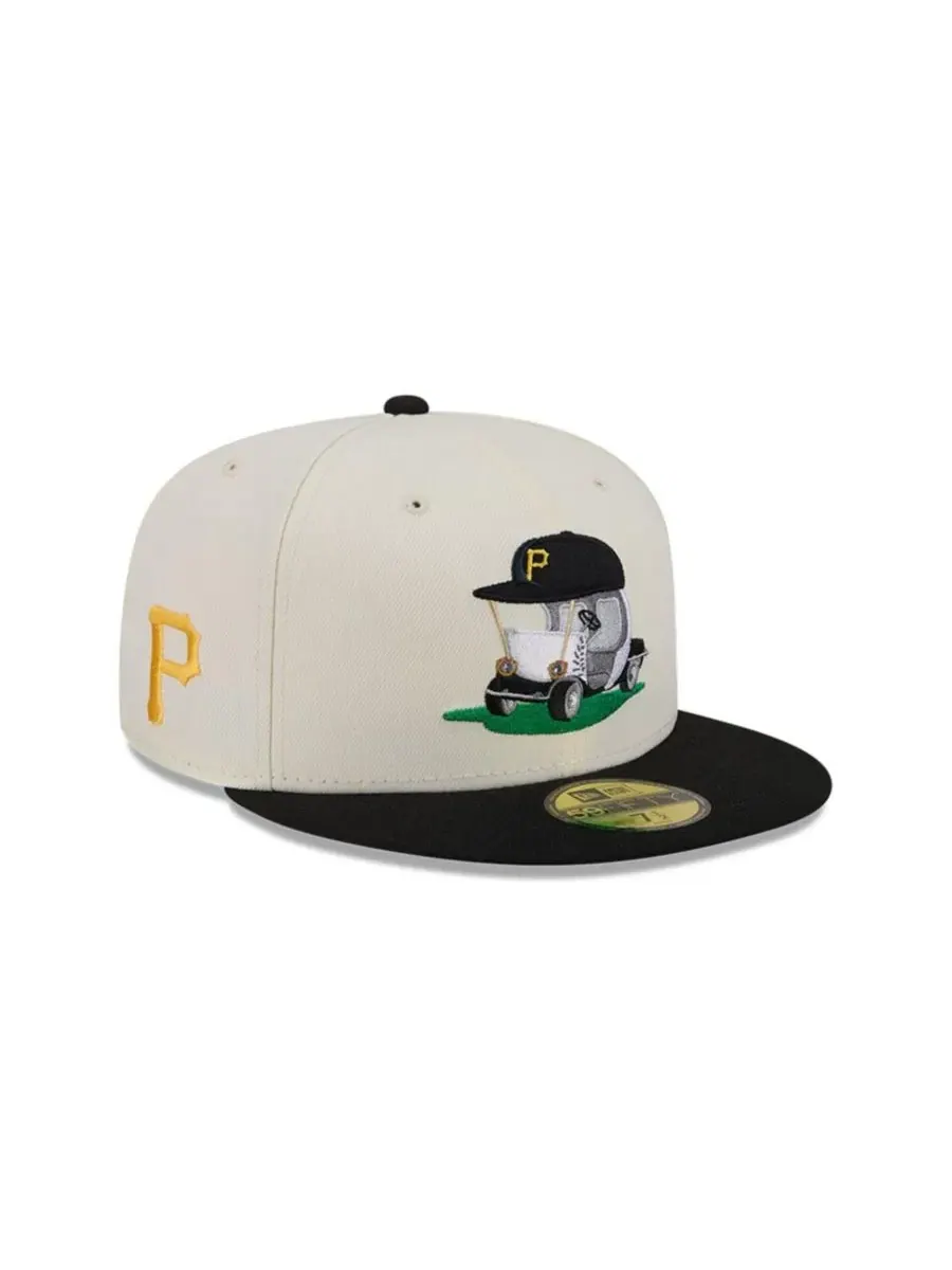 Бейсболка кепка с вышивкой Pittsburgh Pirates Bullpen Cart New Era — изображение 1 из 7, кремовый черный