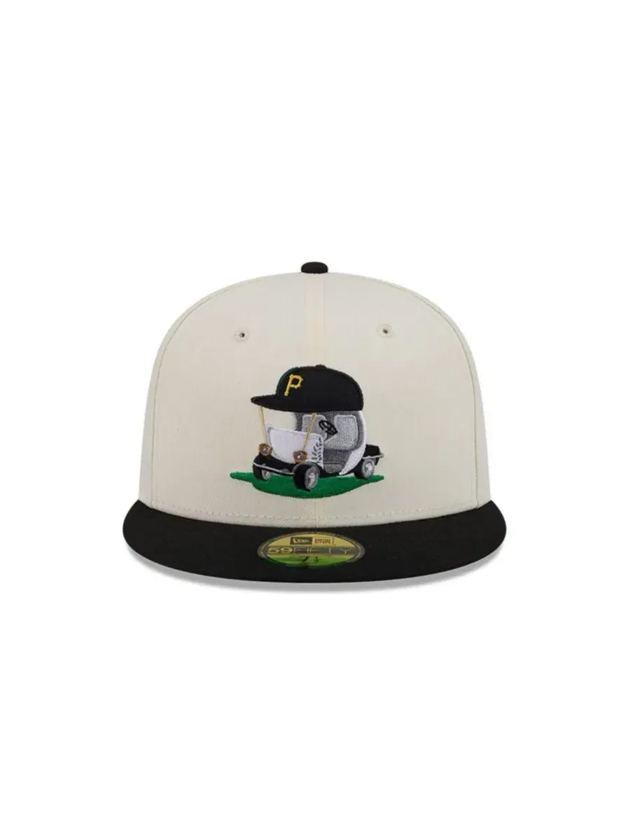 Бейсболка кепка с вышивкой Pittsburgh Pirates Bullpen Cart New Era — изображение 2 из 7, кремовый черный