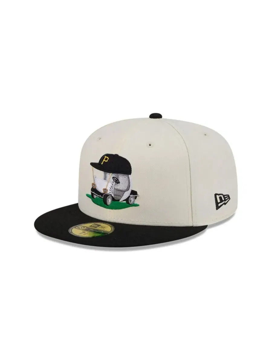 Бейсболка кепка с вышивкой Pittsburgh Pirates Bullpen Cart New Era — изображение 3 из 7, кремовый черный