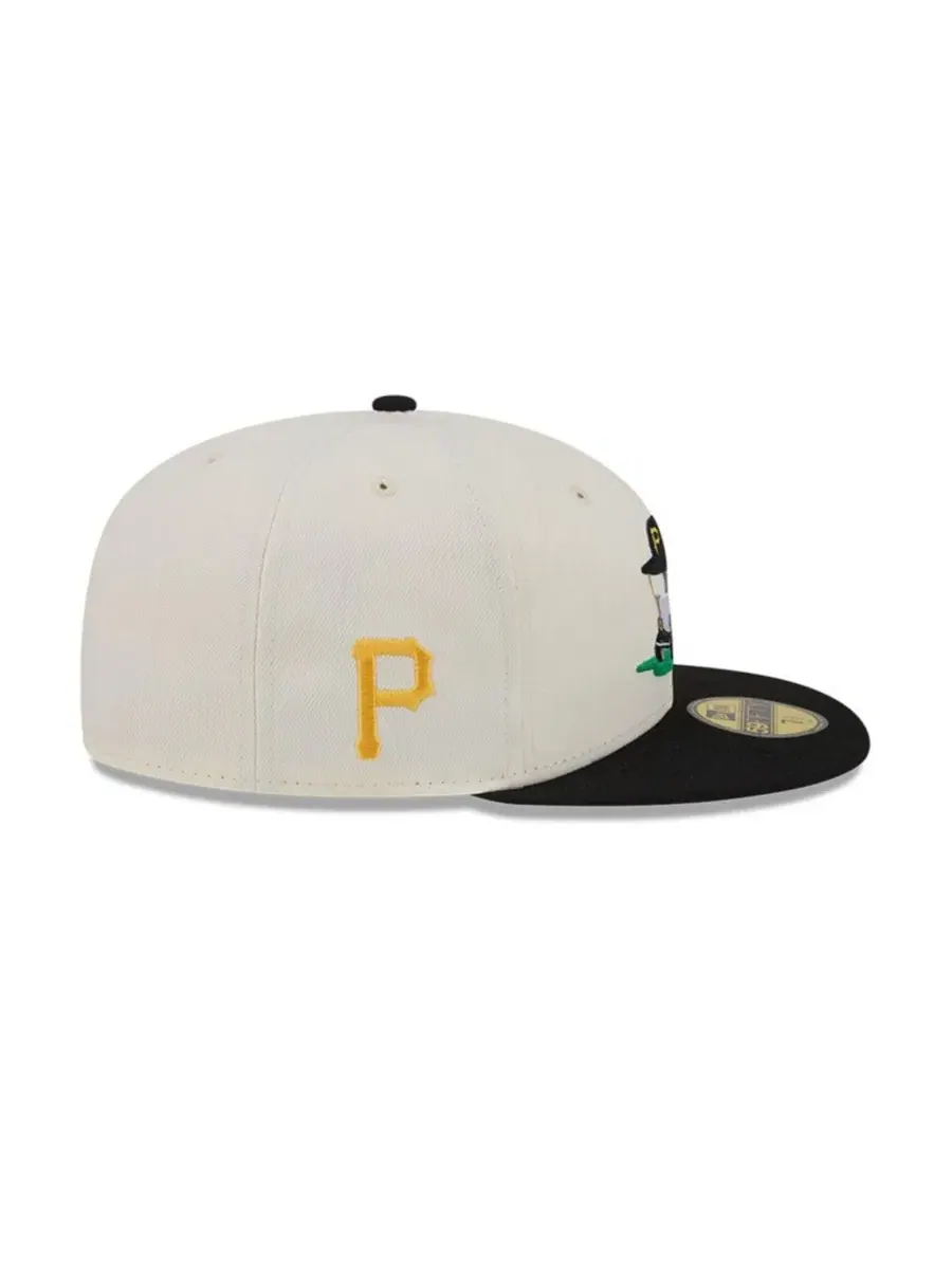 Бейсболка кепка с вышивкой Pittsburgh Pirates Bullpen Cart New Era — изображение 6 из 7, кремовый черный