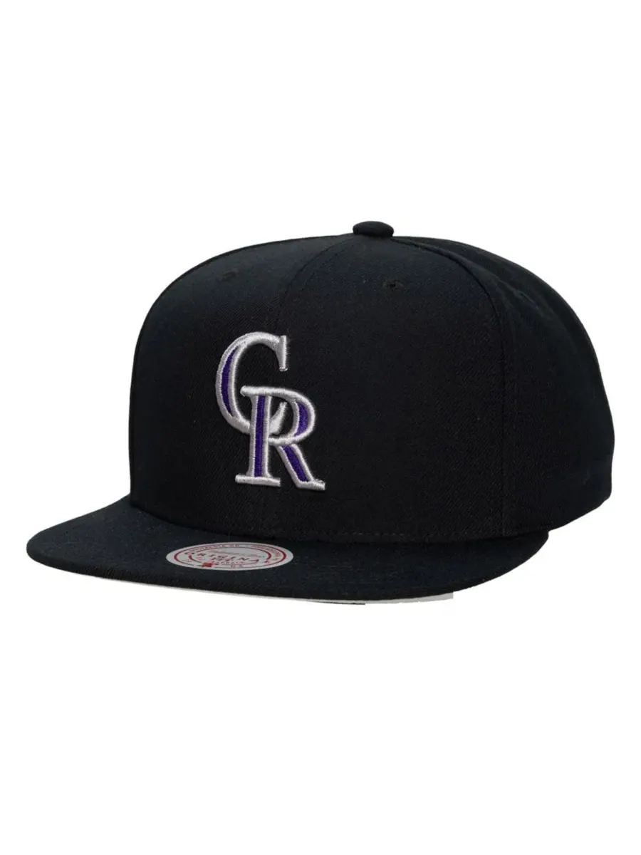 Кепка-снапбек с вышивкой Colorado Rockies Mitchell & Ness — изображение 1 из 4, черный