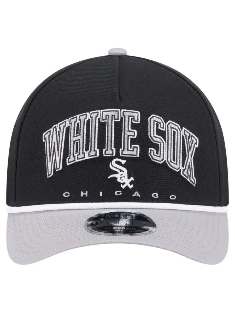 Кепка New Era 9FORTY A-Frame M-Crown с вышивкой Chicago White Sox — изображение 2 из 5, черный серый