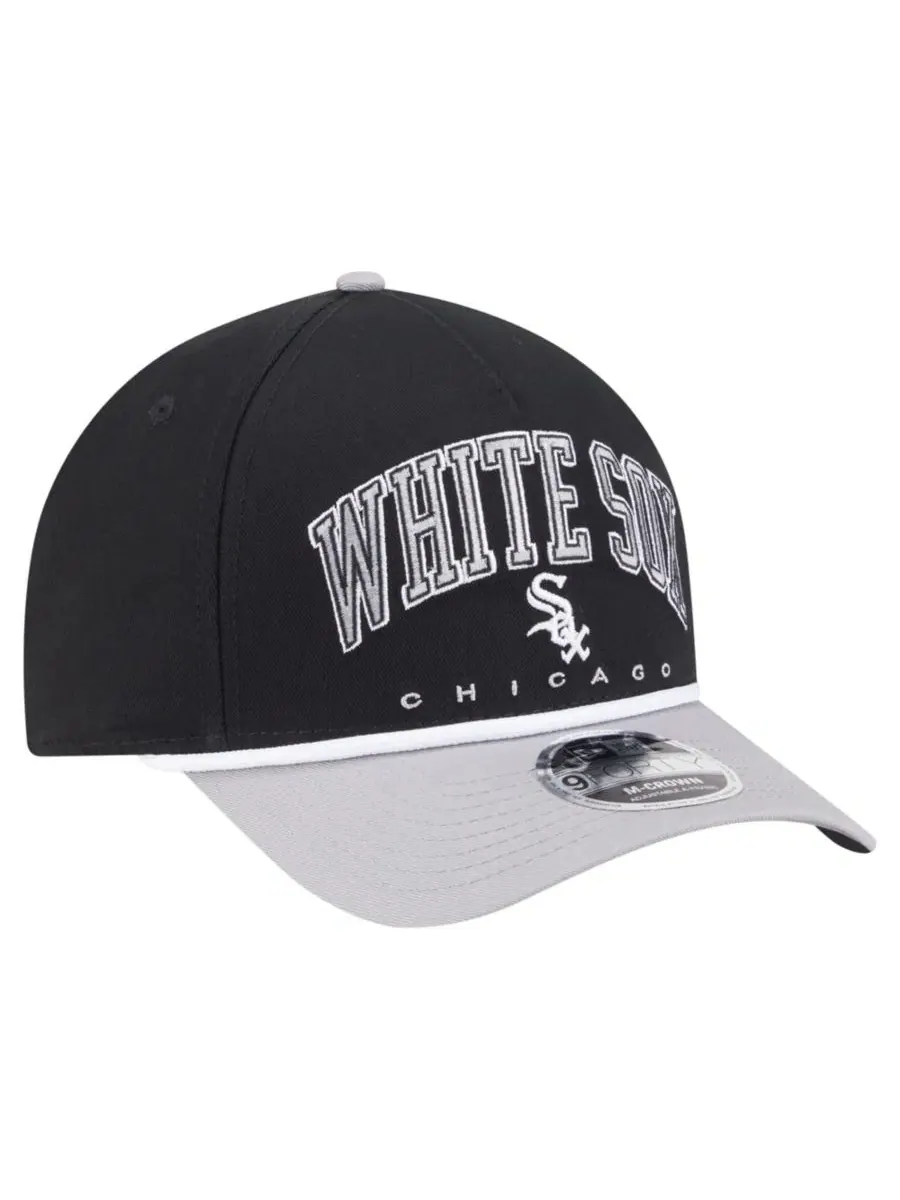 Кепка New Era 9FORTY A-Frame M-Crown с вышивкой Chicago White Sox — изображение 5 из 5, черный серый