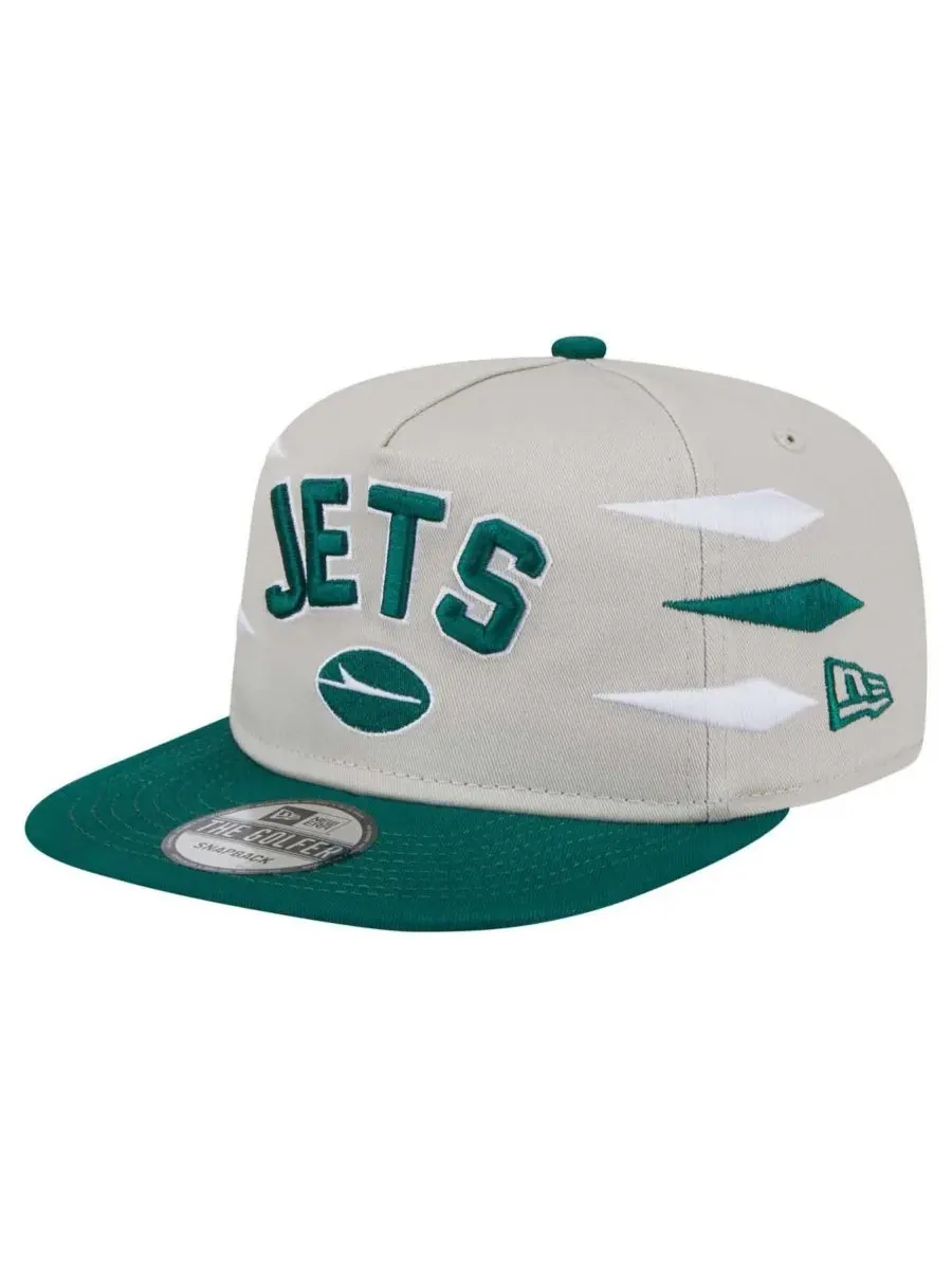 New Era Мужская бейсболка-снепбек New York Jets Athletic Golfer Hat — изображение 1 из 5, зеленый