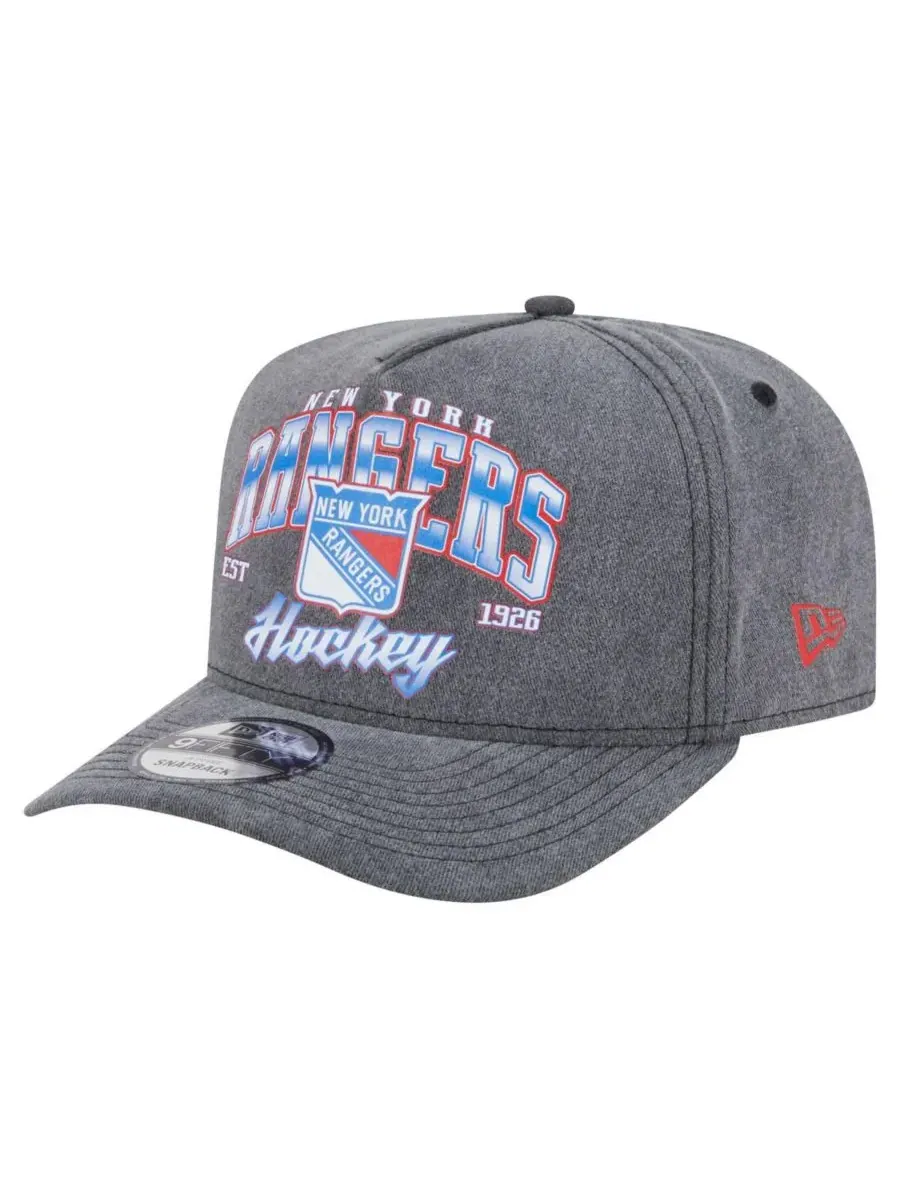 New Era Мужская бейсболка 9FIFTY Snapback цвета угольно-серого с логотипом New York Rangers — изображение 1 из 4, темно-серый