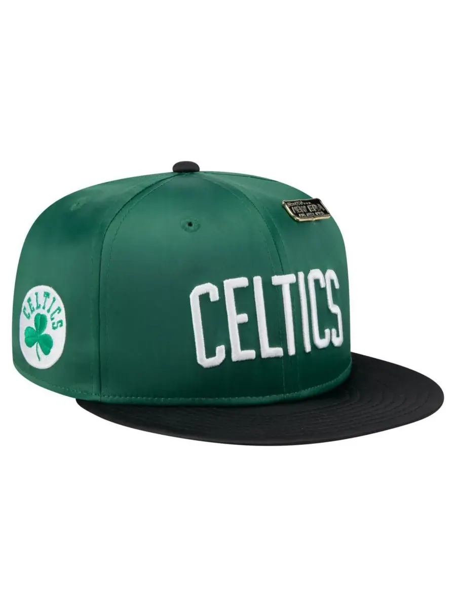 New Era Мужская кепка 59FIFTY в винтажном атласном стиле, двухцветная, зелено-черная, с логотипом — изображение 1 из 4