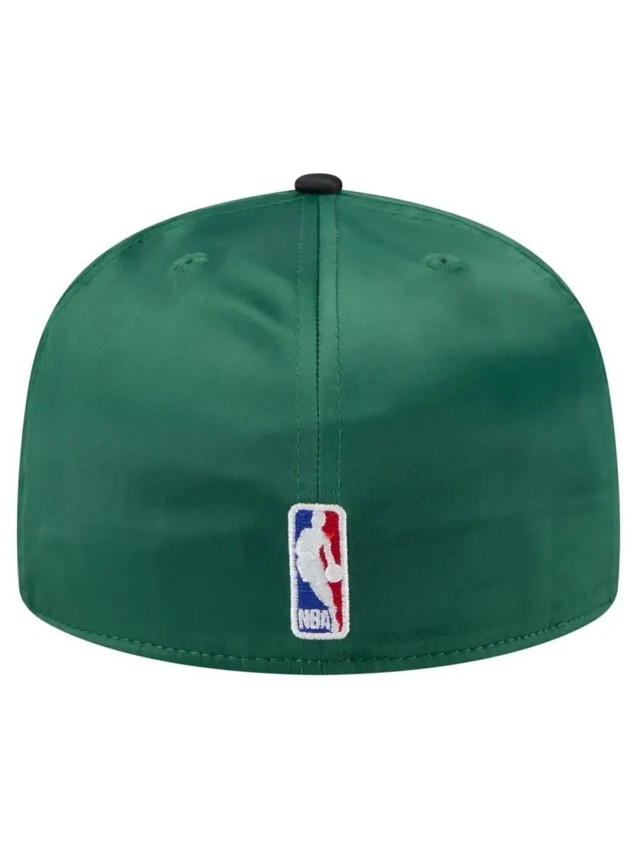 New Era Мужская кепка 59FIFTY в винтажном атласном стиле, двухцветная, зелено-черная, с логотипом — изображение 4 из 4