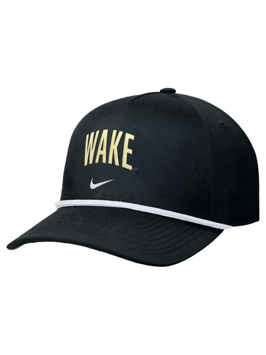 Nike Мужская черная регулируемая кепка Wake Forest Demon Deacons Rise — изображение 1 из 2, черный