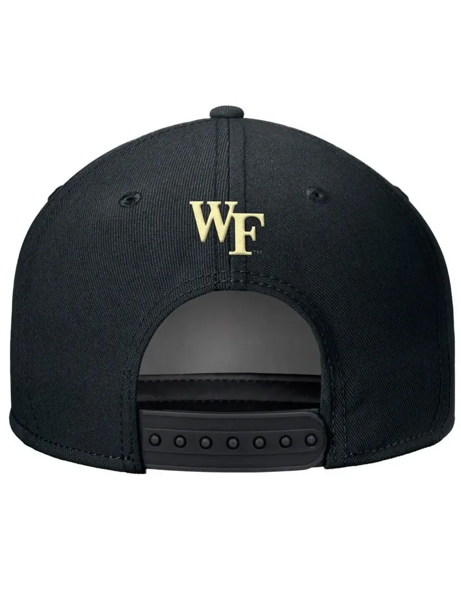 Nike Мужская черная регулируемая кепка Wake Forest Demon Deacons Rise — изображение 2 из 2, черный