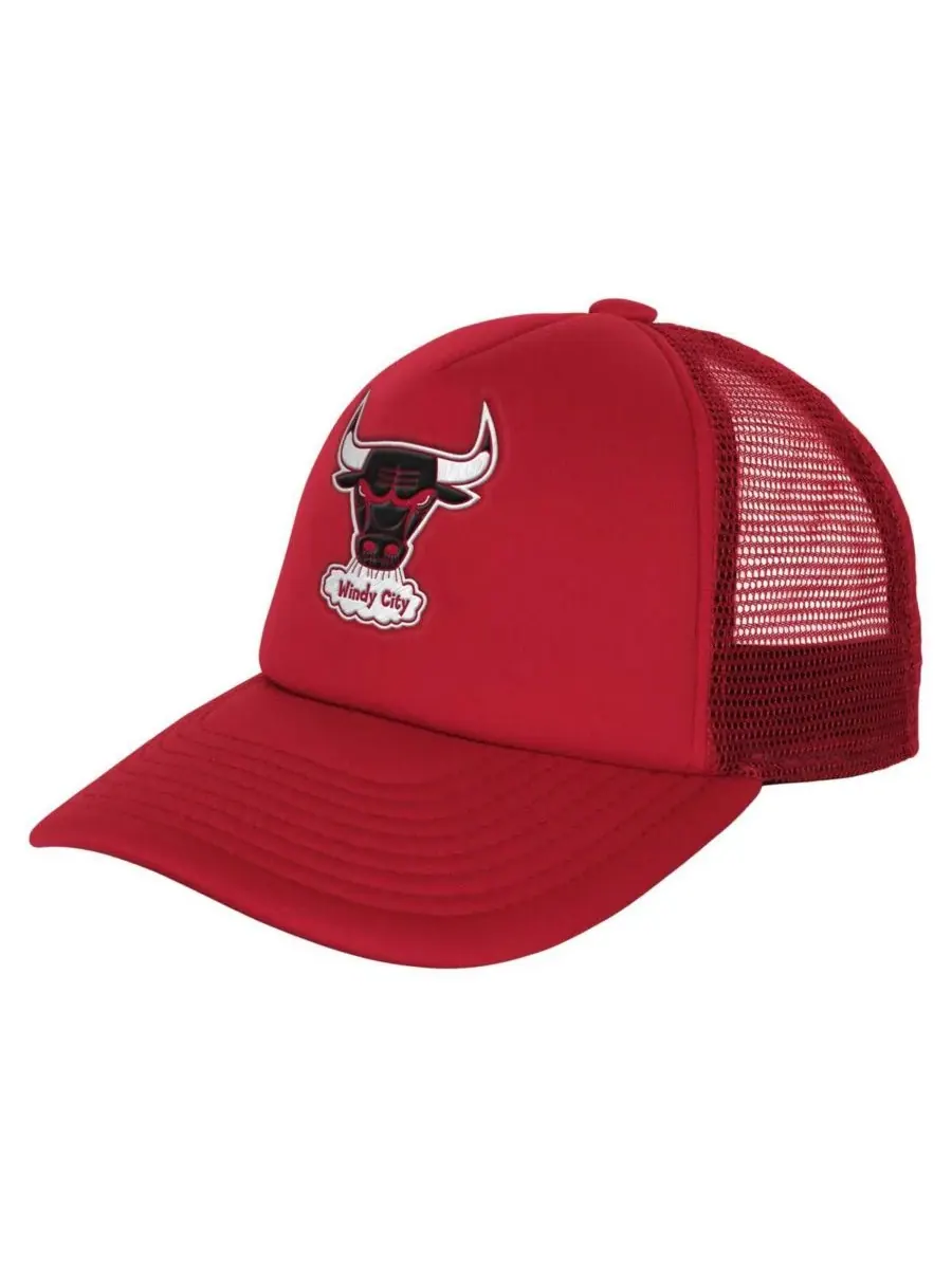 Mitchell & Ness Детская бейсболка-тракер с регулируемым размером, красная, с логотипом Chicago Bulls — изображение 1 из 4