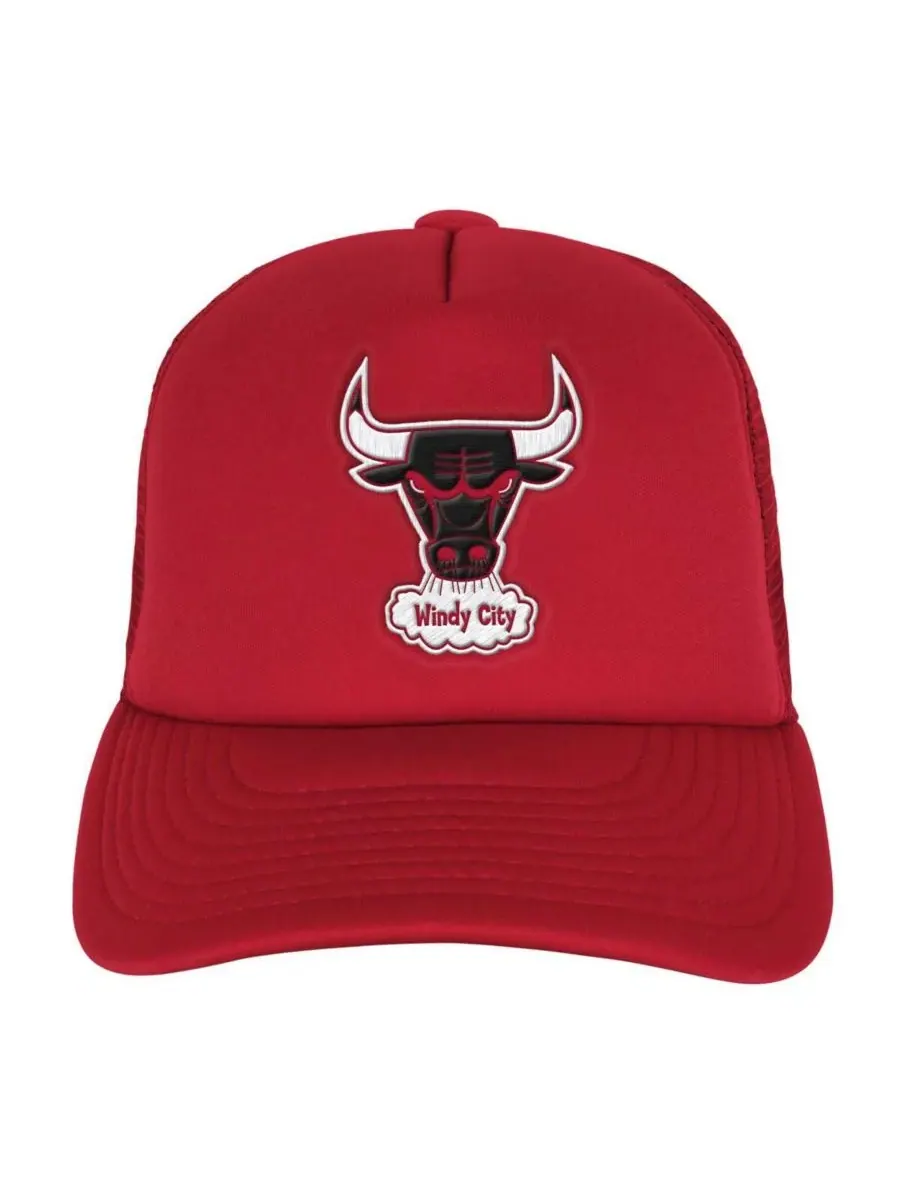 Mitchell & Ness Детская бейсболка-тракер с регулируемым размером, красная, с логотипом Chicago Bulls — изображение 4 из 4