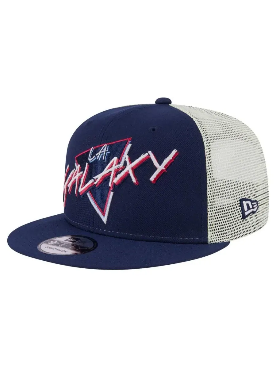 New Era Мужская темно-синяя кепка LA Galaxy Neon 9FIFTY с застежкой-регулятором — изображение 1 из 4, темно-синий