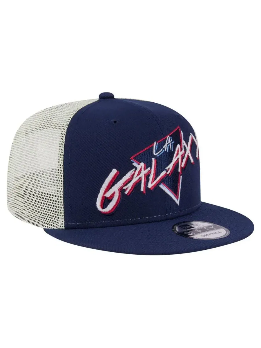 New Era Мужская темно-синяя кепка LA Galaxy Neon 9FIFTY с застежкой-регулятором — изображение 3 из 4, темно-синий