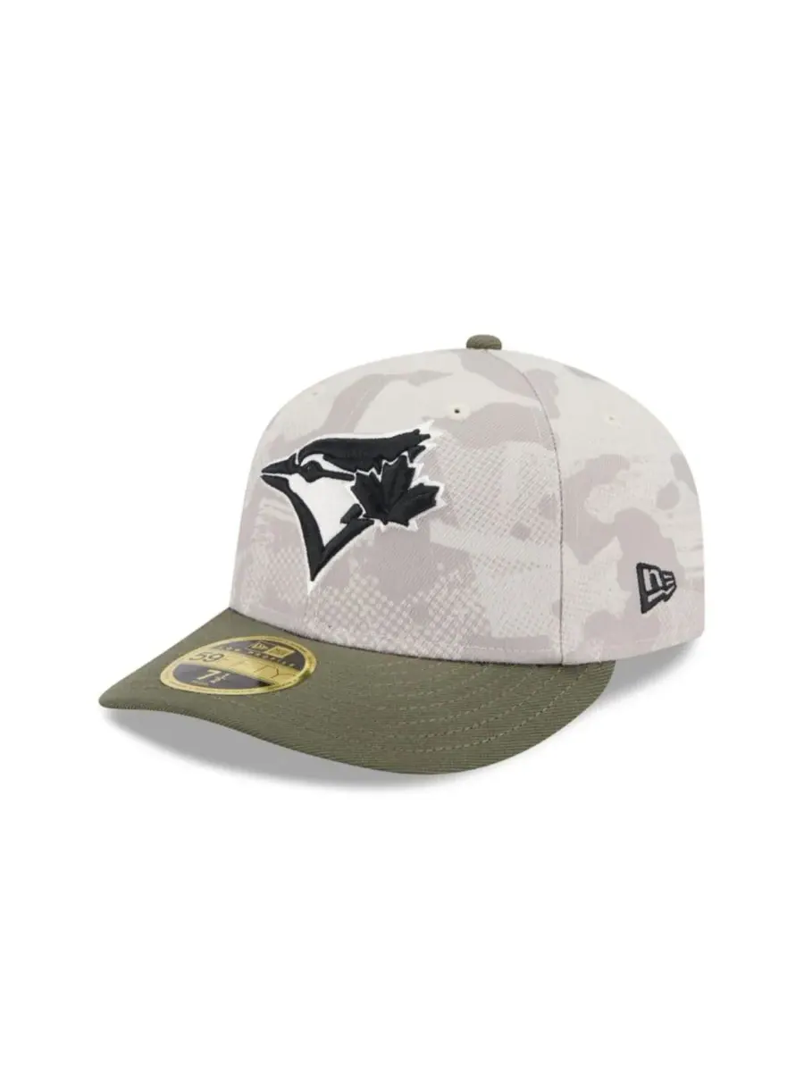 New Era Мужская бейсболка 59FIFTY Low Profile, светло-бежевая/оливковая, с символикой команды — изображение 1 из 7