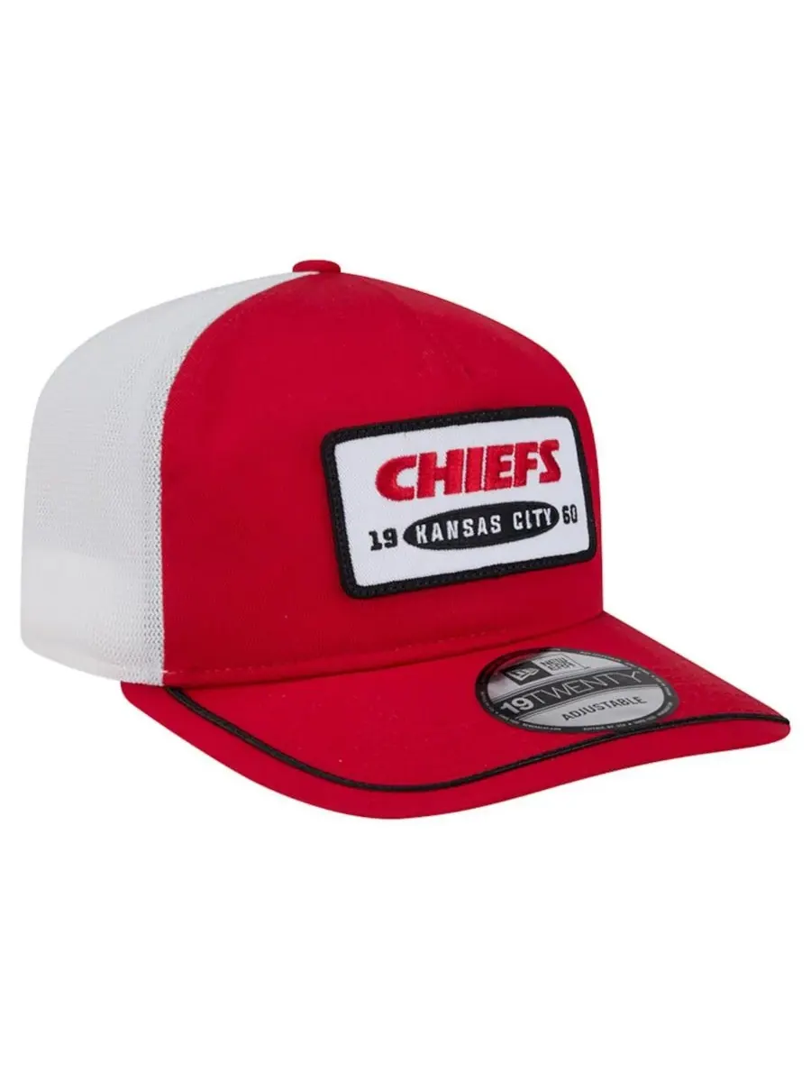 New Era Мужская регулируемая кепка с нашивкой Kansas City Chiefs 19TWENTY красно-белого цвета — изображение 4 из 5