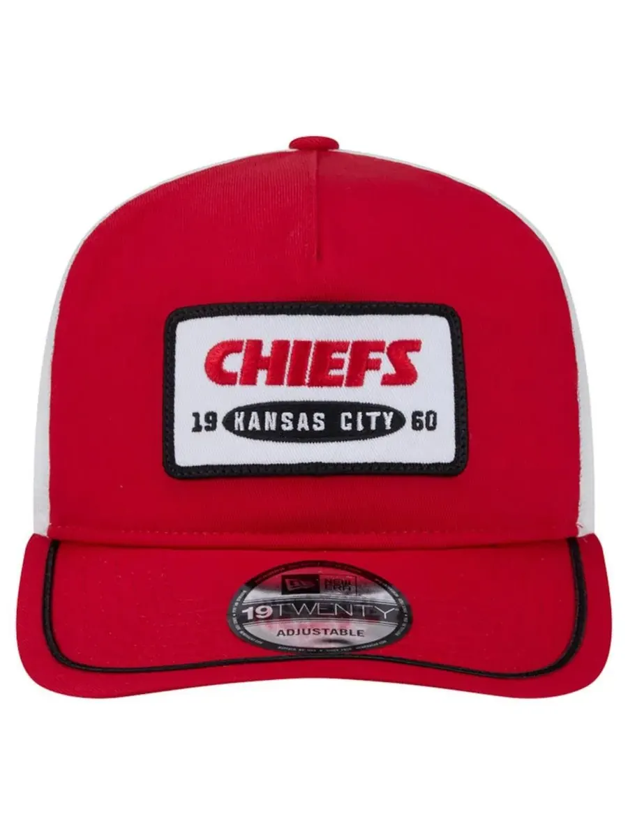 New Era Мужская регулируемая кепка с нашивкой Kansas City Chiefs 19TWENTY красно-белого цвета — изображение 5 из 5