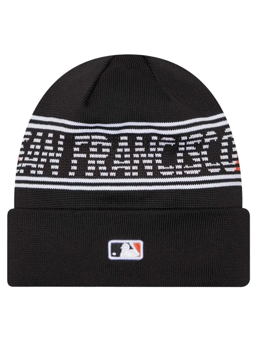 New Era Мужская черная вязаная шапка с отворотом из коллекции San Francisco Giants Authentic — изображение 2 из 2, черный