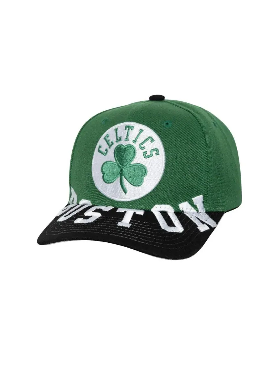 Mitchell & Ness Мужская бейсболка Boston Celtics Under Arch Two-Tone Pro Crown Snapback — изображение 1 из 3, зеленый черный