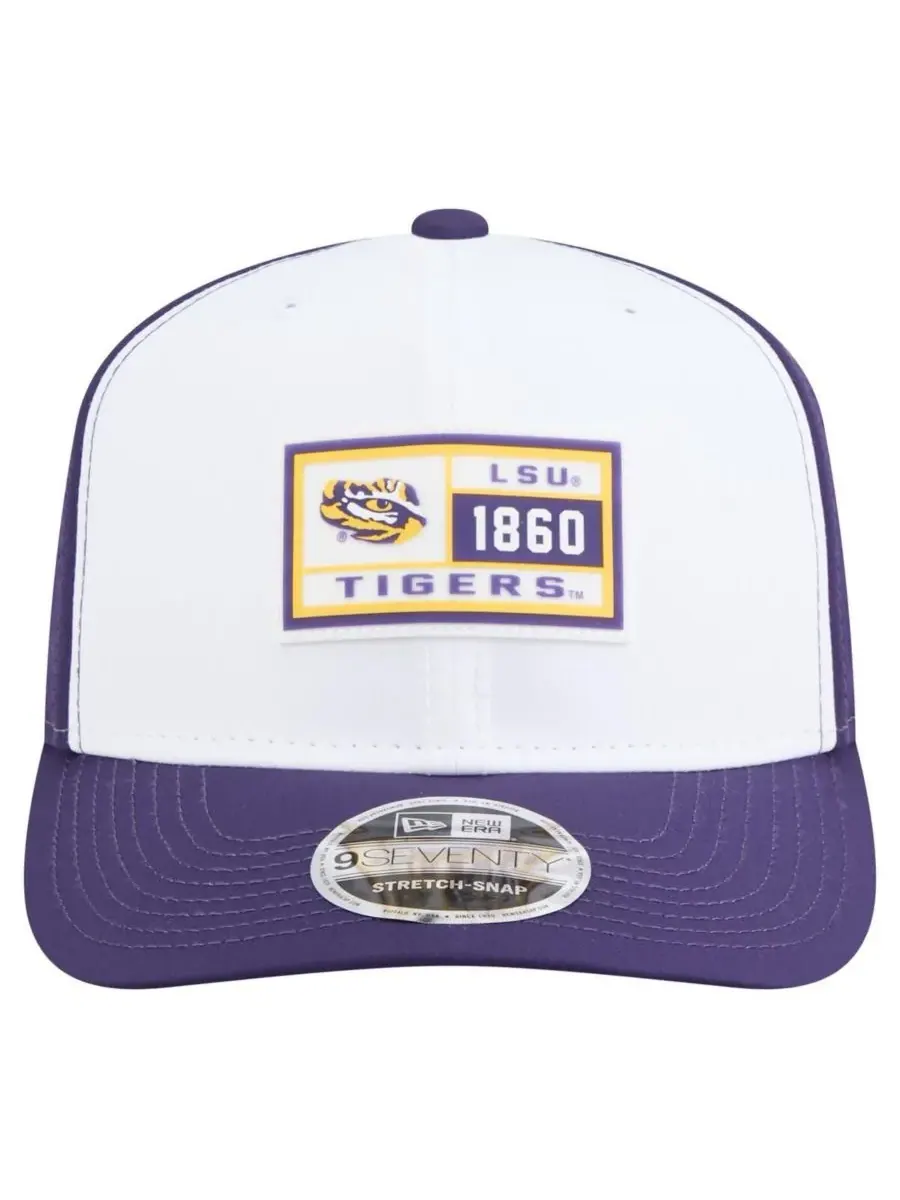 New Era Мужская бело-фиолетовая кепка LSU Tigers с перфорированной нашивкой, регулируемая по высоте — изображение 5 из 5