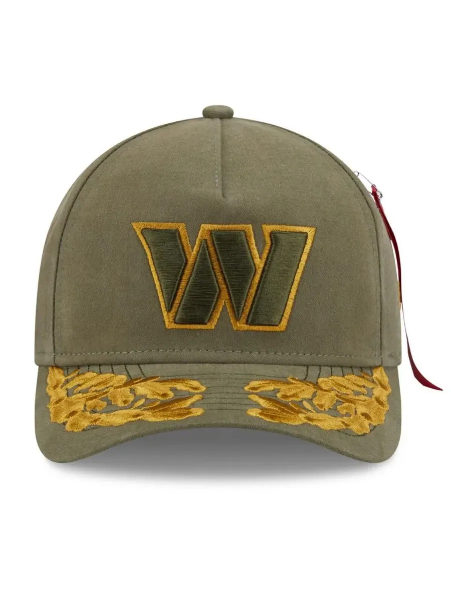 New Era Мужская регулируемая кепка Alpha Industries Washington Commanders A-Frame 9FORTY оливкового — изображение 2 из 4