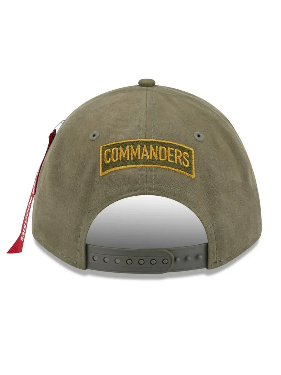New Era Мужская регулируемая кепка Alpha Industries Washington Commanders A-Frame 9FORTY оливкового — изображение 3 из 4