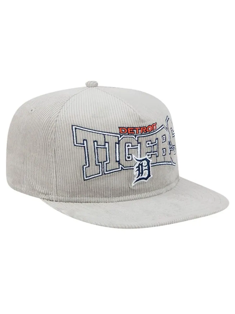 New Era Мужская серая вельветовая кепка-бейсболка Detroit Tigers с регулируемой застежкой — изображение 3 из 4, серый