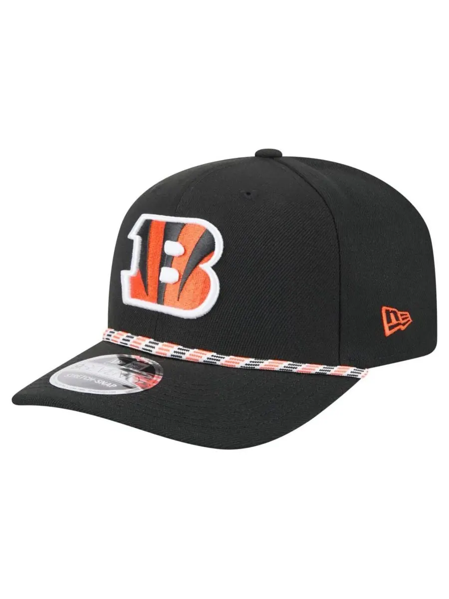New Era Мужская черная кепка Cincinnati Bengals Gameday Multi Rope 9SEVENTY с эластичными застежками — изображение 1 из 5