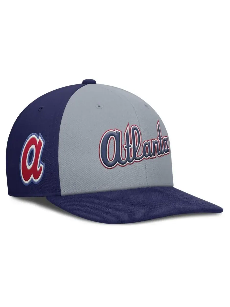 Nike Мужская серая/королевская бейсболка Atlanta Braves Pro Performance с регулируемой застежкой — изображение 1 из 4, серый