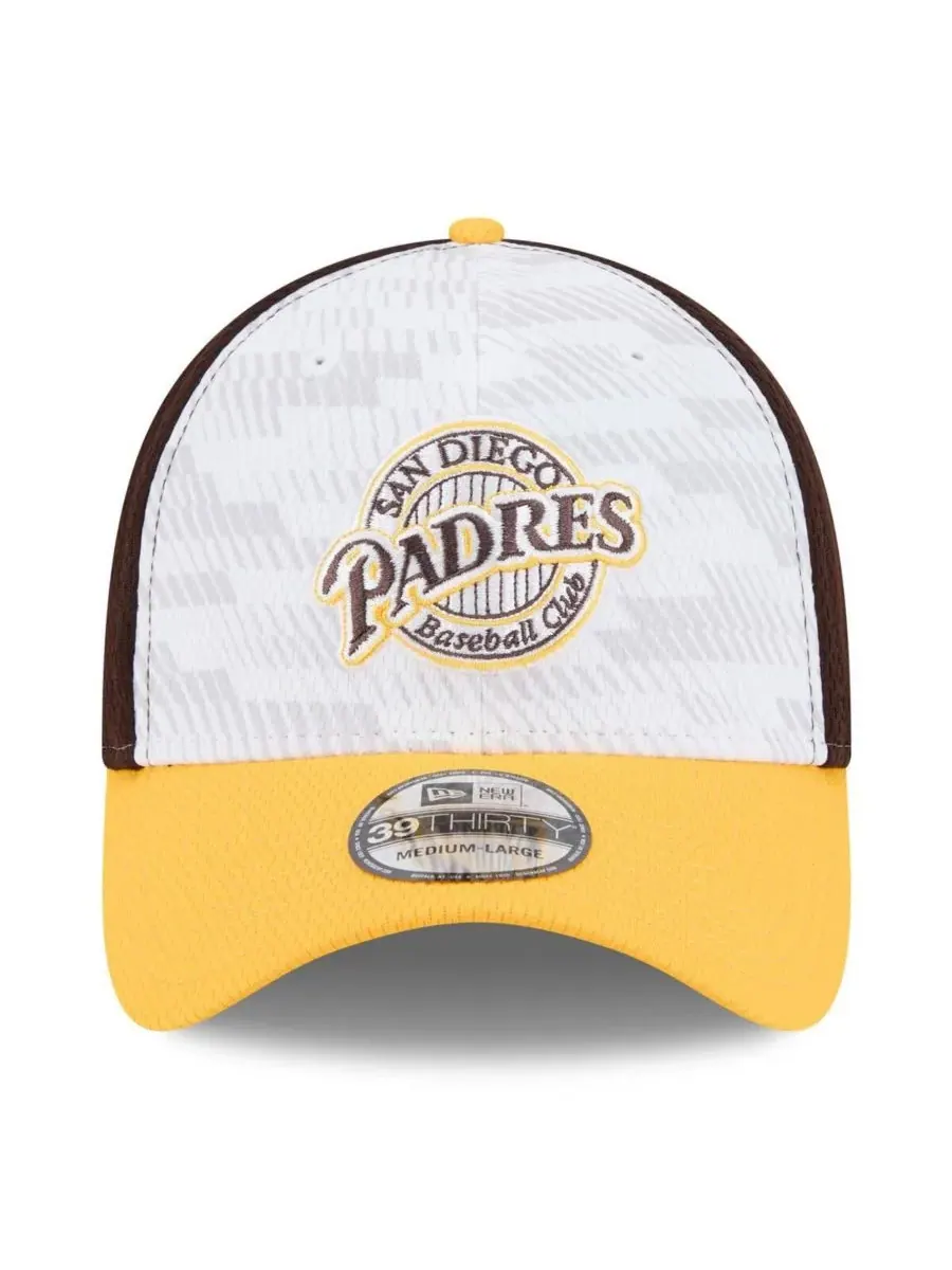 New Era Мужская коричнево-золотая кепка San Diego Padres 2025 MLB Clubhouse 39THIRTY Flex Hat — изображение 5 из 5