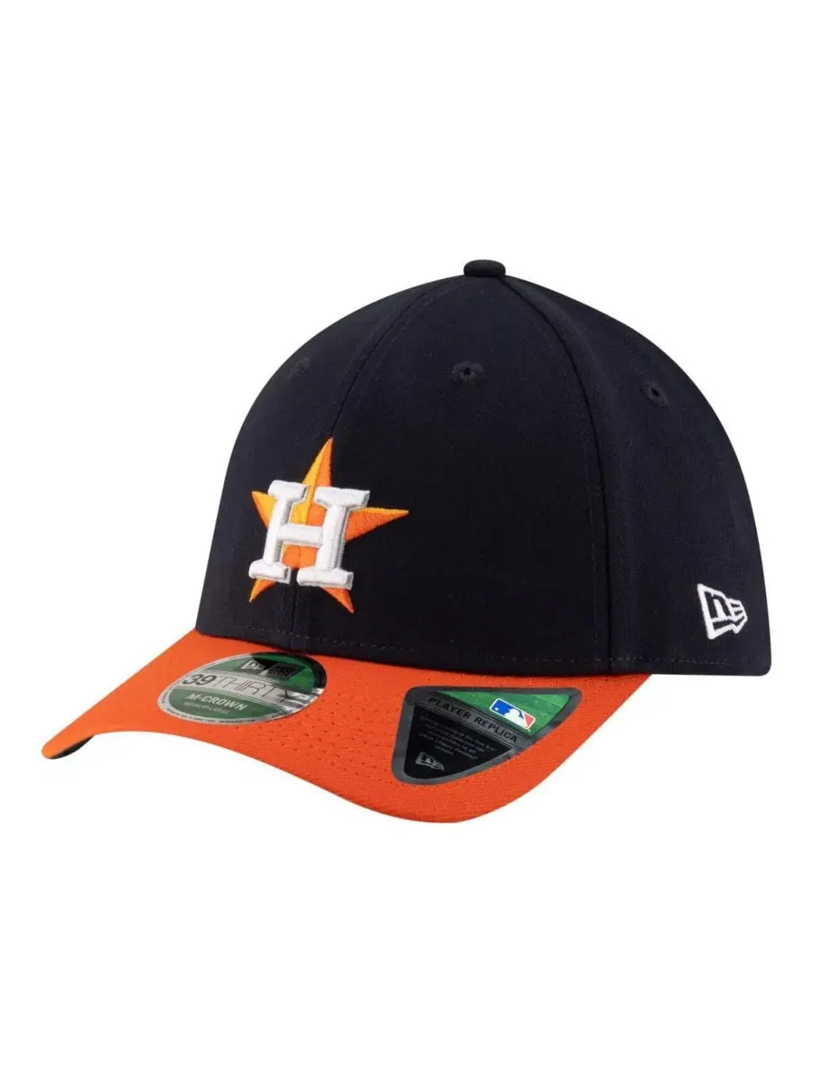 Мужская темно-синяя бейсболка Houston Astros Player Replica 39THIRTY M-Crown Flex Hat New Era — изображение 1 из 4