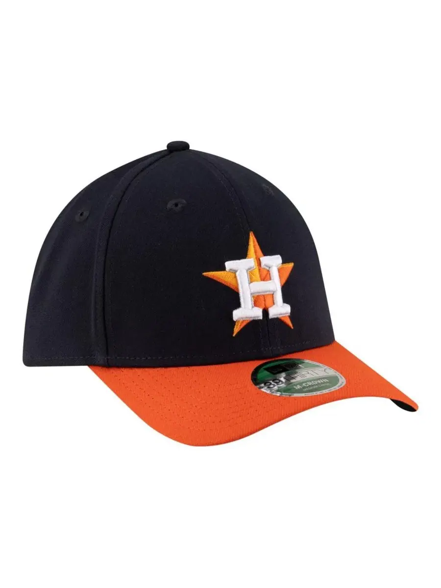 Мужская темно-синяя бейсболка Houston Astros Player Replica 39THIRTY M-Crown Flex Hat New Era — изображение 3 из 4