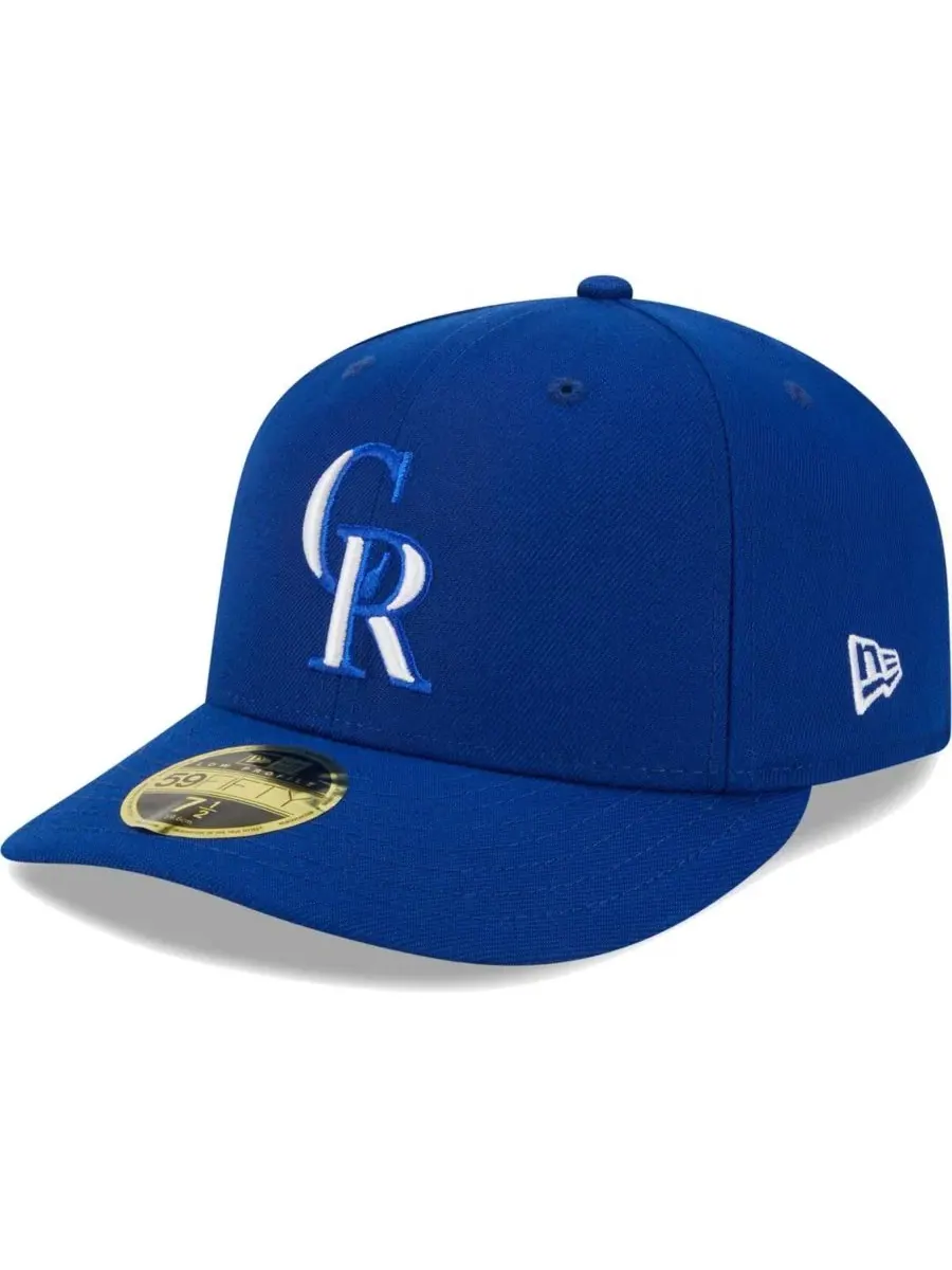 Мужская бейсболка Royal Colorado Rockies с белым логотипом, низкопрофильная, модель 59FIFTY New Era — изображение 1 из 1