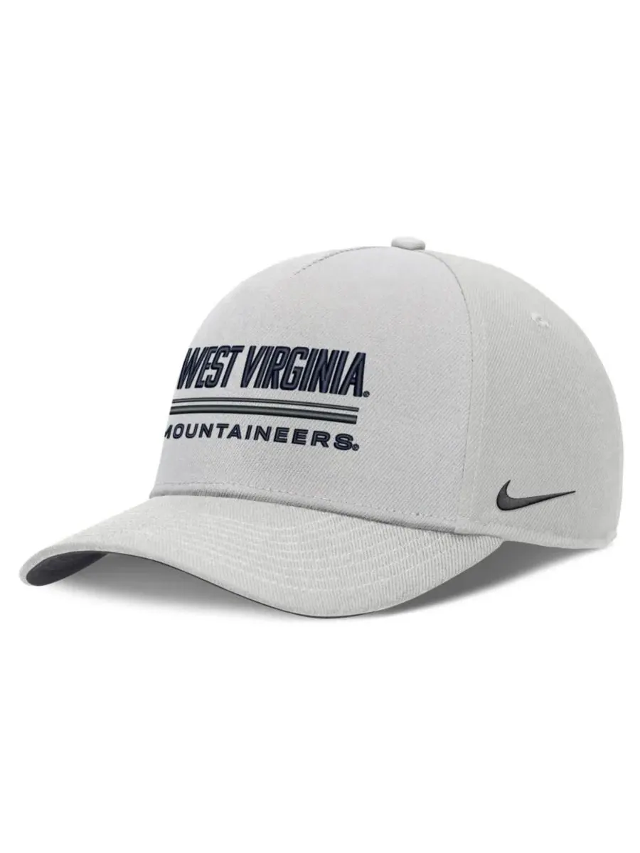 Кепка Nike с вышивкой, West Virginia Mountaineers 2026 Sideline Dri-FIT Rise Adjustable Hat — изображение 1 из 3, серый