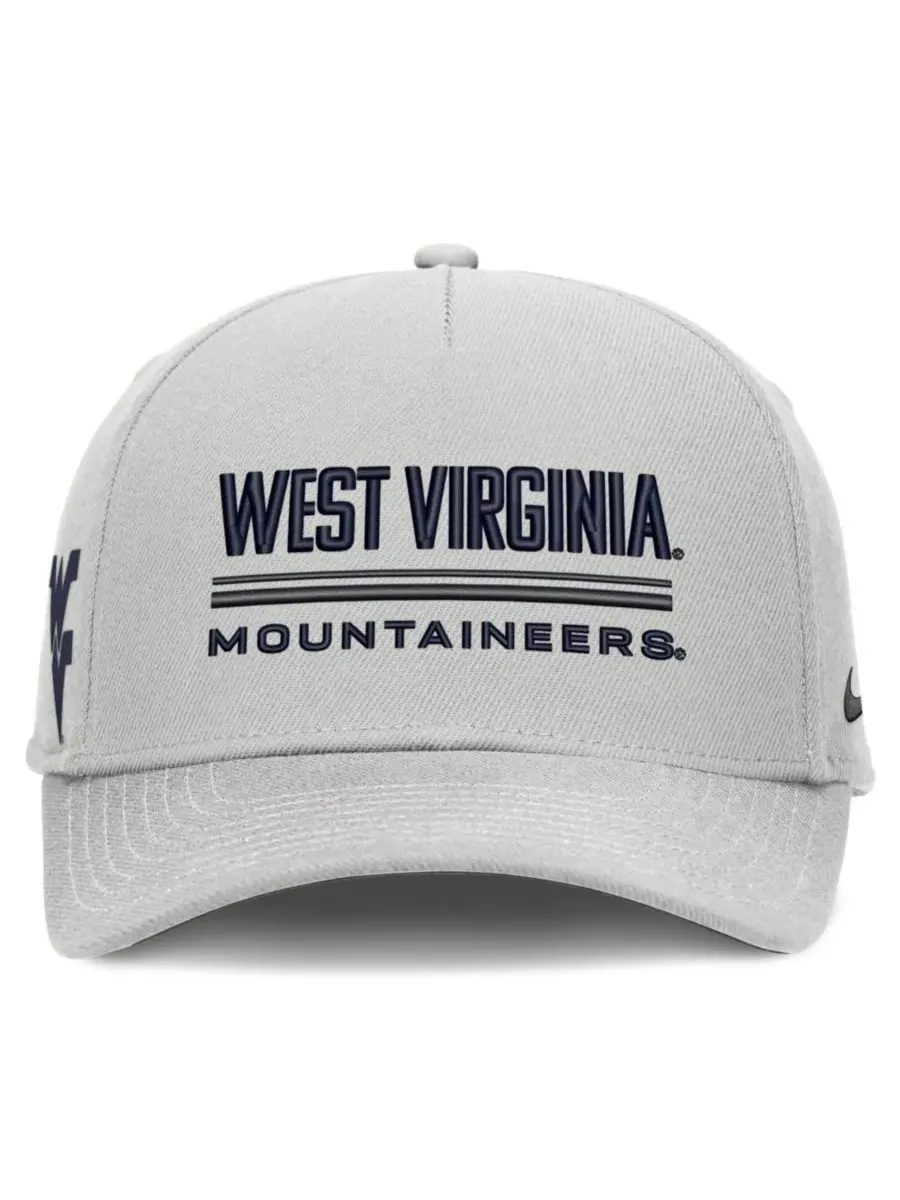 Кепка Nike с вышивкой, West Virginia Mountaineers 2026 Sideline Dri-FIT Rise Adjustable Hat — изображение 2 из 3, серый