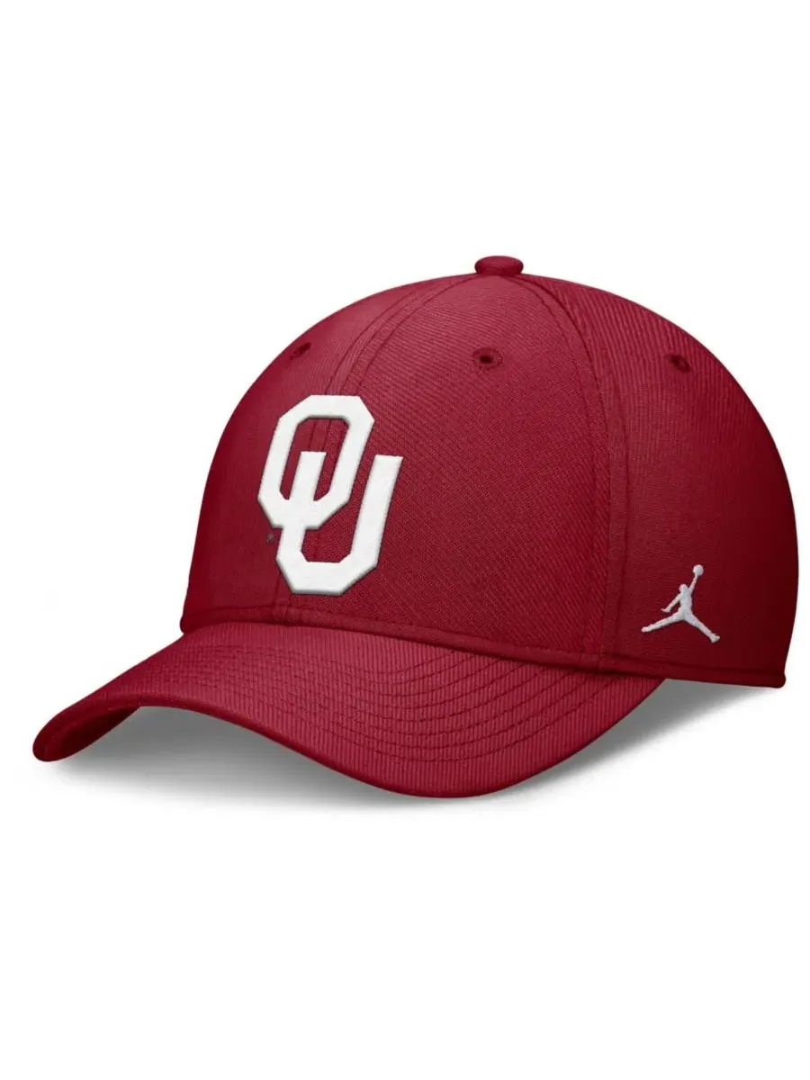 Кепка с вышивкой Oklahoma Sooners Rise Swoosh Dri-FIT Flex Jordan — изображение 1 из 4, красный