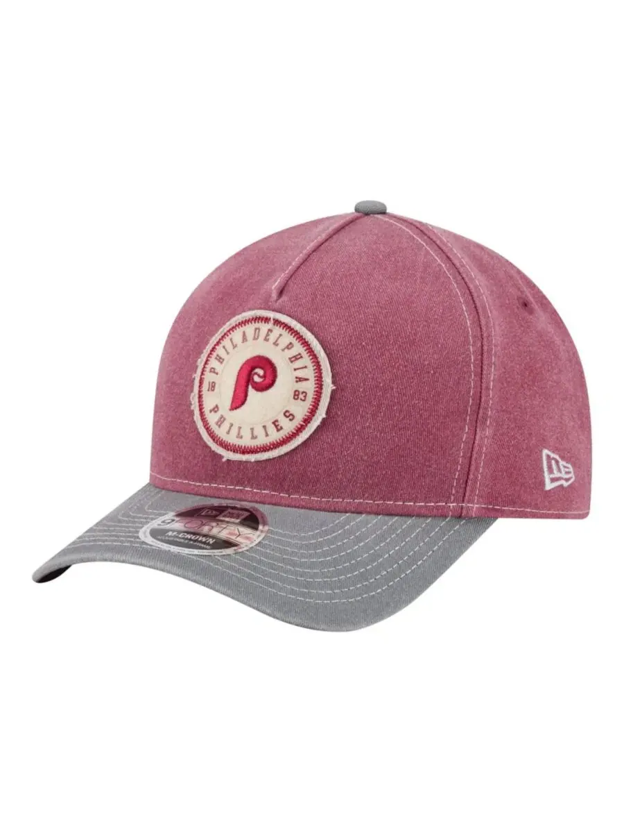 Бейсболка New Era 9FORTY A-Frame с нашивкой Philadelphia Phillies — изображение 1 из 5, бордовый серый