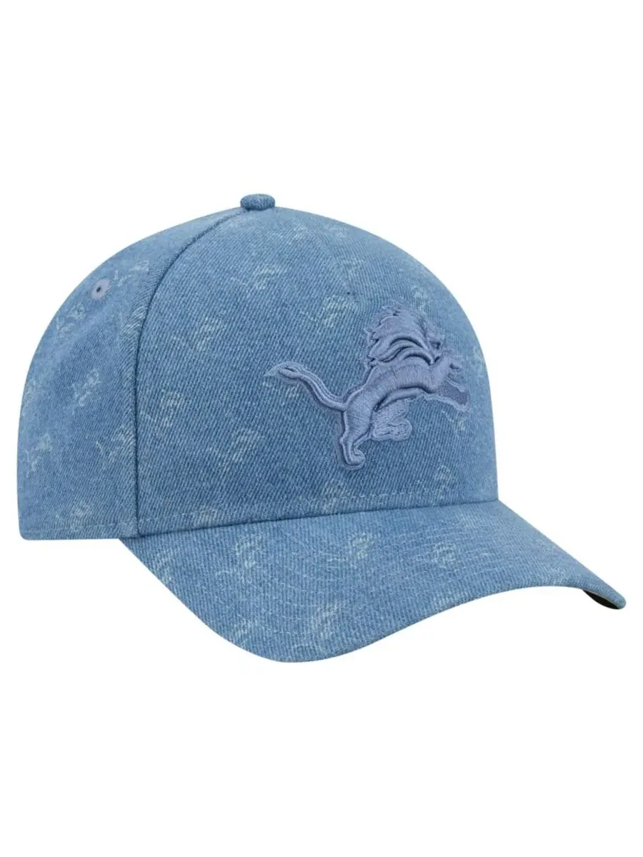 Кепка New Era A-Frame 9FORTY, джинсовая, с вышивкой Detroit Lions — изображение 3 из 7, джинсовый синий